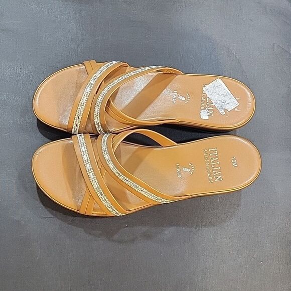 BRAND NEW ITALIAN SHOESMAKERS LOW WEDGE STYLE SLIP-ON SANDAL - Picture 5 of 14